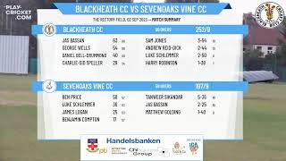 Kent CL  Premier  Blackheath CC 1st XI v Sevenoaks Vine CC 1st XI [upl. by Victorine660]