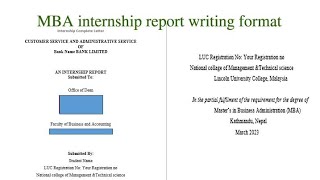 internships report writing for MBA  Summer Internship report [upl. by Walley617]