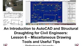 Introduction to AutoCAD amp Structural Draughting for Civil Engineers  Tutorial 6 Tools and tips [upl. by Ellevehc]