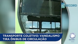 GOIÁS RECORD  TRANSPORTE COLETIVO VANDALISMO TIRA ÔNIBUS DE CIRCULAÇÃO [upl. by Arihsan]