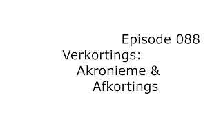 Verkortings Akronieme en Afkortings [upl. by Tremayne]