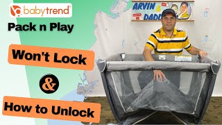 Baby Trend Pack n Play Sides wont lock  How do you unlock the Baby Trend Pack n Play playpen [upl. by Olin]