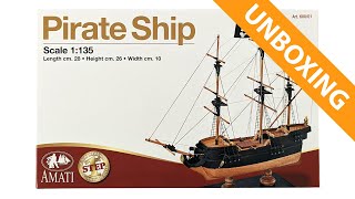 Amati 60001 Pirate Ship kit unboxing [upl. by Wiltz]