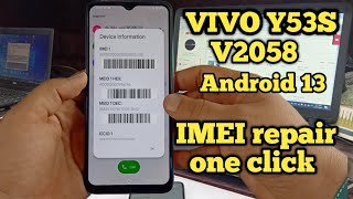 how to vivo y53s imei repair ®  vivo y53s v2058 android 13 imei repair Done handi [upl. by Assisi]