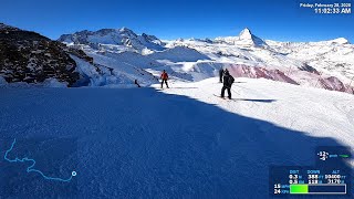 Zermatt Matterhorn Ski Run Hohtälli  Zermatt [upl. by Oilla]