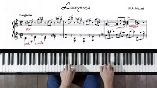 Mozart quotLacrymosaquot moderateeasy piano  FREE sheet music [upl. by Norraf55]