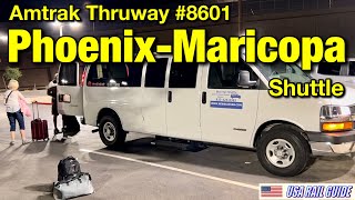 USA Bus  Connection to Amtrak Sunset LimitedTexas Eagle Phoenix Airport to Maricopa Station [upl. by Kral]