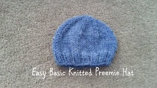 Easy Basic Knitted Preemie Hat [upl. by Worlock527]