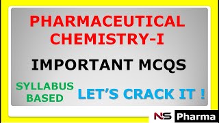 PHARMACY IMPORTANT MCQS OF PHARMACEUTICAL CHEMISTRY 1 [upl. by Semajwerdna]