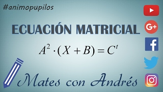 Ecuación Matricial Despejar X Matriz con Incógnitas 01 [upl. by Ahsinik598]