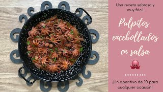 PULPITOS ENCEBOLLADOS EN SALSA🐙 Receta DELICIOSA y Fácil🤤 [upl. by Jenette]