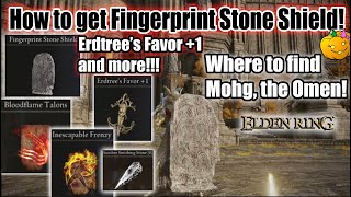 How to get the Fingerprint Stone Shield Erdtrees Favor 1 and more Mohg the Omen  Elden Ring [upl. by Fessuoy222]