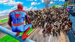 Surviving a ZOMBIE APOCALYPSE as SPIDERMAN In GTA 5 [upl. by Inafetse283]