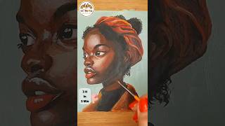 Acrylic Portrait Painting Time Laps  How to Paint Acrylic Portrait 🌈👩🏾portrait acrylic [upl. by Nereil]