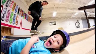 SKATING OVER A 5 YEAR OLD [upl. by Ahtekal]