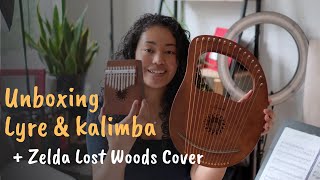 Unboxing lyre and kalimba with Zelda Lost Woods cover [upl. by Yerahcaz]