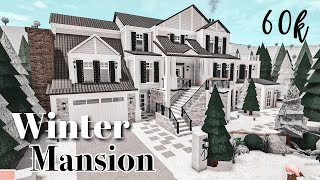 Winter Mansion 50K Bloxburg Speedbuild [upl. by Berner778]