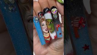 1500 GRINCH NAILS😳🤯 Realistic Nail Art😍🎄❤️ grinchnails thegrinch christmasnails nailart [upl. by Aztiraj]