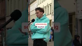 Street Interview Eigenes Business nach der Ausbildung selbstständigmachen [upl. by Areem]