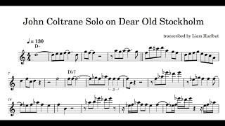 John Coltrane transcription on Dear Old Stockholm [upl. by Amalita]