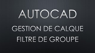 Autocad  Gestion de calque  Filtre de groupe [upl. by Elleirb]