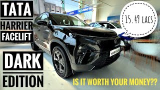 TATA HARRIER FACELIFT BLACK DARK EDITION TOP MODEL REVIEW  mileage info [upl. by Ymereg]