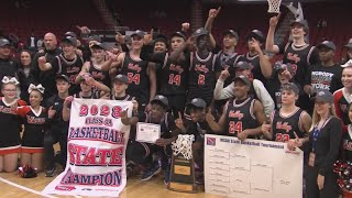 Boys state basketball WDM Valley upsets Waukee Northwest to win 4A championship 7567 [upl. by Anotal]