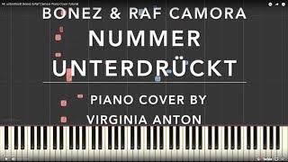 Nr unterdrückt Bonez amp Raf Camora Piano Tutorial Instrumental Cover [upl. by Lindholm317]