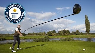 Longest usable golf club  Guinness World Records 2015 [upl. by Aluor]