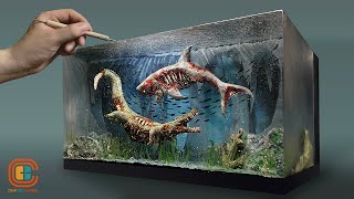 How To Make Zombie Crocodile vs Zombie Shark Diorama  Thalassophobia Polymer Clay  Resin Art [upl. by Terry]