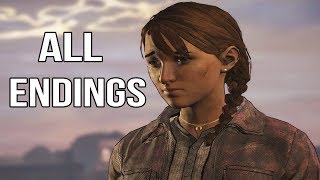 All Endings In The Walking Dead Game Season 3 Episode 5  All Endings [upl. by Kinnard821]