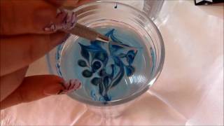 NailArt Marbling with nailpolish tutorial [upl. by Alleoj49]