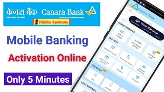 How to Activate Canara Bank Mobile Banking  Canara Bank Mobile Banking Registration Online 2020 [upl. by Okramed]