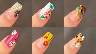 Diseños de uñas Easy and simple nail art at home Easy floral nail art designs [upl. by Ayela]