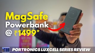 MagSafe Powerbank Under 1500  Portronics Luxcell Series Powerbank Review  Portronics wireless 10k [upl. by Bradford575]