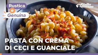 PASTA con CREMA di CECI e GUANCIALE CROCCANTE 🥓 Un primo piatto veloce sostanzioso e saporito 😋 [upl. by Lizned896]