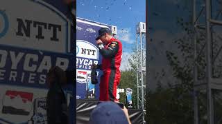 Champagne showers for Will Power 🍾 indycar racing portland willpower [upl. by Vasta]