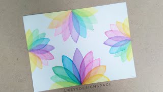 Watercolour transparent layering  Multicolor lotus amp dip pen lettering [upl. by French]