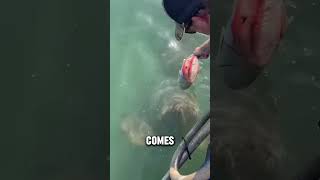 Feeding a giant Goliath grouper shorts goliathgrouper [upl. by Amikan]