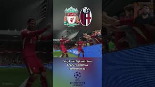 Virgil strikes again ¦ Liverpool V Bologna FC25 shorts football UCL [upl. by Ffirahs]