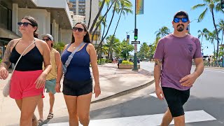 HAWAII Walking Tour WAIKIKI BEACH and STREETS  2024 waikiki oahu honolulu [upl. by Daffi]