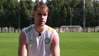 Celtic in Dubai Exclusive interview with Kristoffer Ajer [upl. by Nessej]