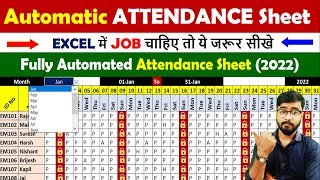 🔥 Fully Automated Attendance Sheet in Excel  Attendance Sheet in Excel  MS Excel [upl. by Teryl19]