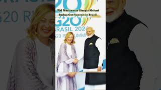 PM Narendra Modi meets Giorgia Meloni during G20 Summit in Brazil shorts youtubeshorts [upl. by Stephanie546]