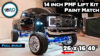 2017 F250 14 inch PMF Lift and 26x16 on 40s [upl. by Germaine269]