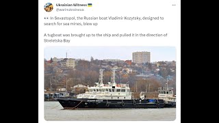 Russian Hydrographic Ship Vladimir Kozytsky Reported Damaged Near Sevastopol [upl. by Charlotta158]