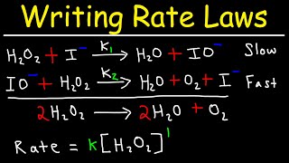 Writing Rate Laws of Reaction Mechanisms Using The Rate Determining Step  Chemical Kinetics [upl. by Nurse]