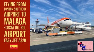 LONDON SOUTHEND AIRPORT TO MALAGA COSTA DEL SOL A320314 EASY JET IN FLIGHT FOOTAGE [upl. by Teplica]