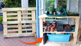 Simple DIY Wood Pallet Potting Bench full instructions [upl. by Wenda]