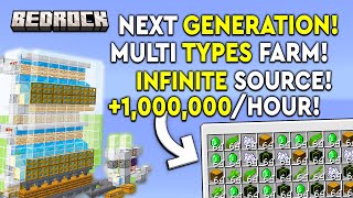 BEST Multi Farms Minecraft Bedrock Tutorial  1000000HR  MCPEXboxPSSwitchPC [upl. by Ahseyt]